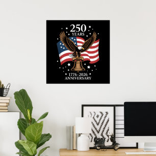 Poster Aigle et Drapeau 250 Ans d'Amérique 1776-2026