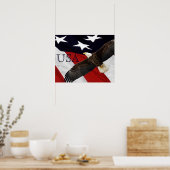 Poster Aigle et drapeau américain (Cuisine)