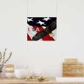 Poster Aigle et drapeau américain USA (Cuisine)