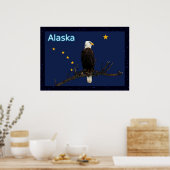 Poster Aigle Et Drapeau De L'Alaska (Cuisine)