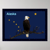 Poster Aigle Et Drapeau De L'Alaska (Devant)