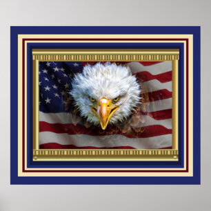 Poster Aigle férocement patriotique