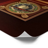 Poster Aigle impérial romain d'or sur le rouge no 4 (Coin)