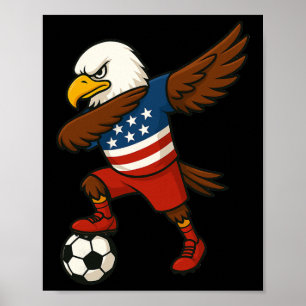 Poster Aigle Ld drôle de Dabbing Football Usa - Usa Drape