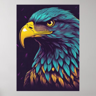 Poster Aigle Majestic aux couleurs vives