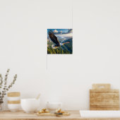 Poster Aigle Majestic Bald en pleine nature sauvage (Cuisine)