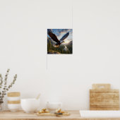 Poster Aigle Majestic Bald en pleine nature sauvage (Cuisine)