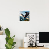 Poster Aigle Majestic Bald en pleine nature sauvage (Bureau à domicile)