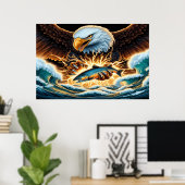 Poster Aigle Majestueux Capturant Des Prey (Bureau à domicile)