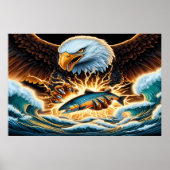 Poster Aigle Majestueux Capturant Des Prey (Devant)