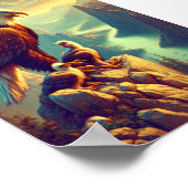 Poster Aigle Majestueux Capturant Une Truite Du Lac 5"x7" (Coin)