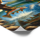 Poster Aigle Majestueux Capturant Une Truite Du Lac 8"x10 (Coin)