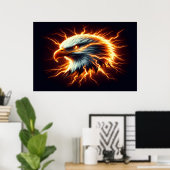 Poster Aigle majestueux englouti dans les flammes (Bureau à domicile)