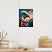 Poster Aigle Majestueux Fusionné Avec Drapeau Américain 1 (Cuisine)