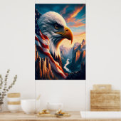 Poster Aigle Majestueux Fusionné Avec Drapeau Américain 2 (Cuisine)