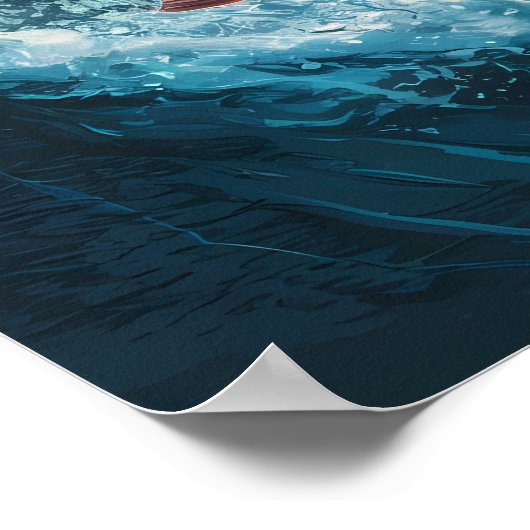 Poster Aigle majestueux grimpant sur un poisson scintilla (Coin)