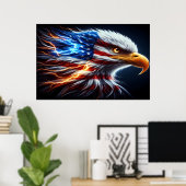 Poster Aigle Majestueux Saluant Avec Fierté Américaine (Bureau à domicile)