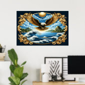 Poster Aigle Majestueux S'enfonçant gracieusement (Bureau à domicile)