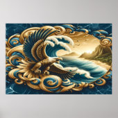 Poster Aigle Majestueux survolant l'eau (Devant)