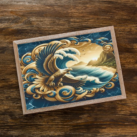 Poster Aigle Majestueux survolant l'eau