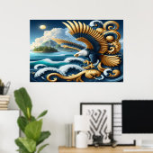 Poster Aigle Majestueux Symbolisant Force, Patriotisme (Bureau à domicile)