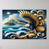 Poster Aigle Majestueux Symbolisant Force, Patriotisme (Devant)