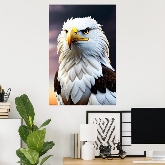Poster Aigle mignon et adorable | Art AI (Bureau à domicile)