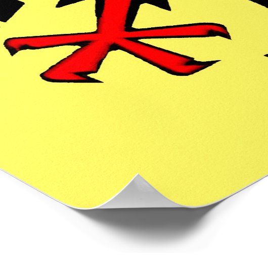 Poster Aigle noir allemand sur Bouclier jaune (Coin)