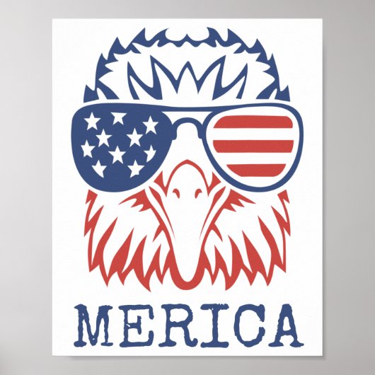 Poster Aigle patriotique Merica 4 juillet Drapeau américa (Devant)