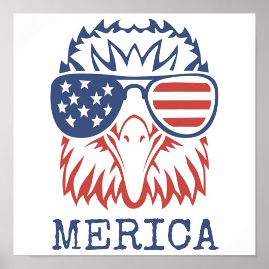 Poster Aigle patriotique Merica 4 juillet Drapeau américa (Devant)
