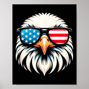 Poster Aigle Patriotique Rouge Blanc Bleu Drapeau Usa Aig