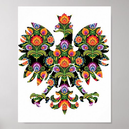 Poster Aigle polonais Pologne Emblème Wycinanki, Polonais (Devant)