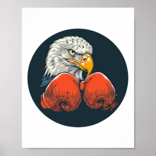 Poster Aigle Puissant Avec Gants De Boxe Pour Un Lo Dynam