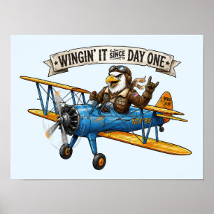 Poster Aigle qui improvise