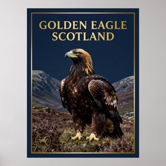 Poster 🦅 Aigle royal Écosse Oiseau des Highlands (Devant)