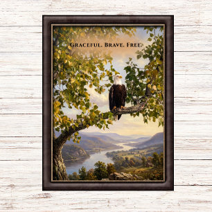 Poster Aigle royal gracieux courageux libre Fierté améric