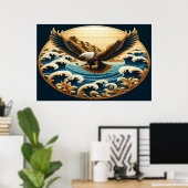 Poster Aigle S'Élevant Au-Dessus D'Eau Vaste (Bureau à domicile)