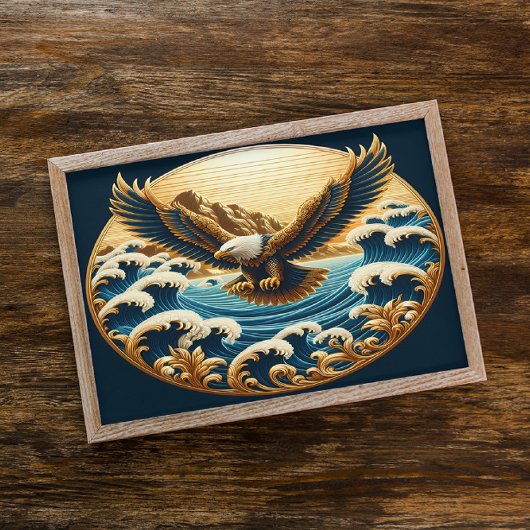 Poster Aigle S'Élevant Au-Dessus D'Eau Vaste