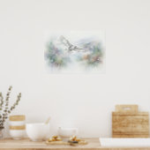 Poster Aigle sur châteaux des Highlands brumeux Aquarelle (Cuisine)