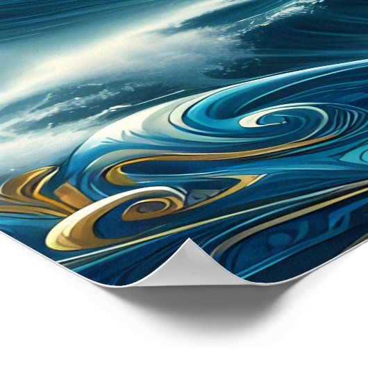 Poster Aigle survolant l'océan (Coin)