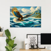 Poster Aigle survolant l'océan (Bureau à domicile)