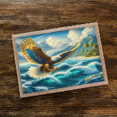 Poster Aigle survolant l'océan