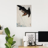 Poster Aigle volant dans la neige par Ohara Koson (1933) (Bureau à domicile)