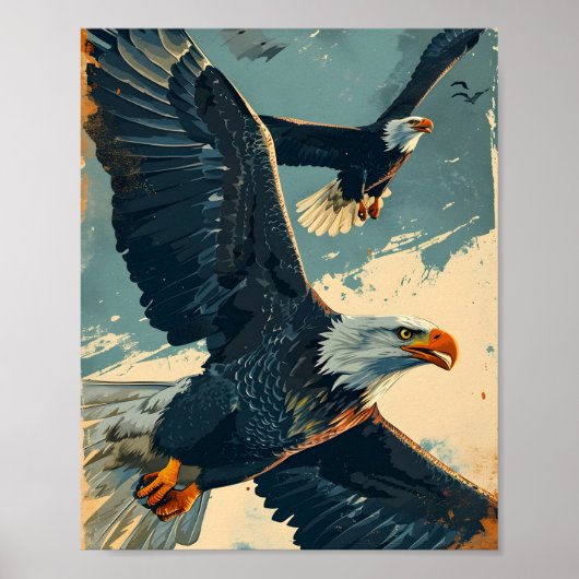 Poster Aigle volant vintage (Devant)