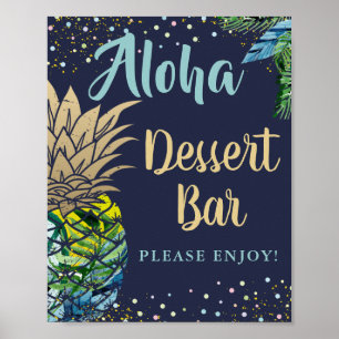Poster Aiguille tropicale Marine Blue Beach Dessert Bar