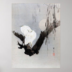 Poster Aiguilles dans un arbre la nuit, Watanabe Seitei