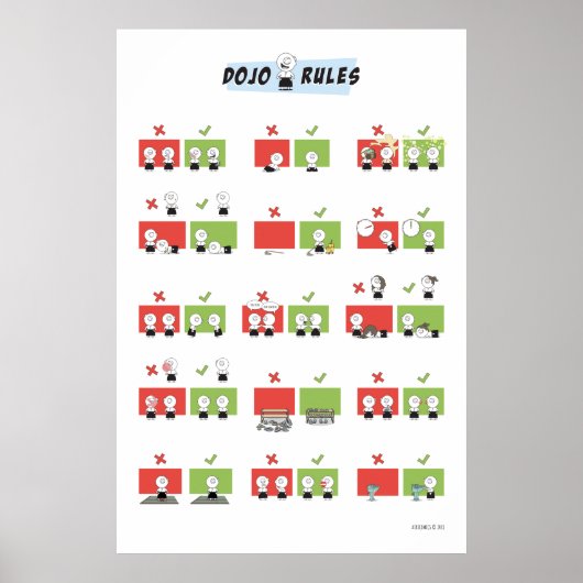 Poster Aikido - Règles du Dojo (Devant)