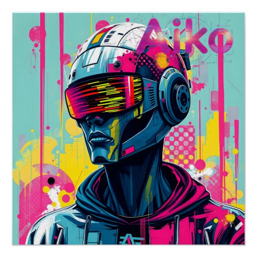 Poster AiKo Graphisme Grunge #3 (Devant)