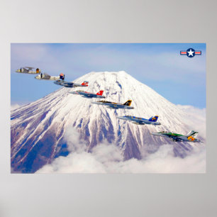 POSTER AILE AÉRIENNE DU TRANSPORTEUR D'AÉRONEF AMÉRICAIN