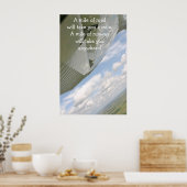 Poster Aile d'avion Un kilomètre de route vous emmènera u (Cuisine)